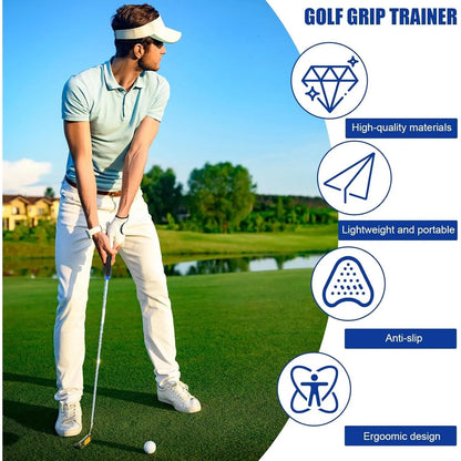 Golf Grip Trainer, Right or Left Handed Golf Training Aid for All Levels of Golfers - Fix Hand Position & Grasp, Master Correct Grip Posture, Golf Accessories