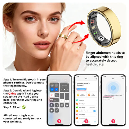 Turbosun Smart Ring-Temperature Monitor & Waterproof Fitness Tracker (5ATM) with Heart Rate, Blood Oxygen, Sleep, Stress & Menstrual Cycle Monitoring, No Subscription, Wireless Charging Box Included Digital COLMI R09 Hitienx Smart Ring 3, Heart Rate Monit